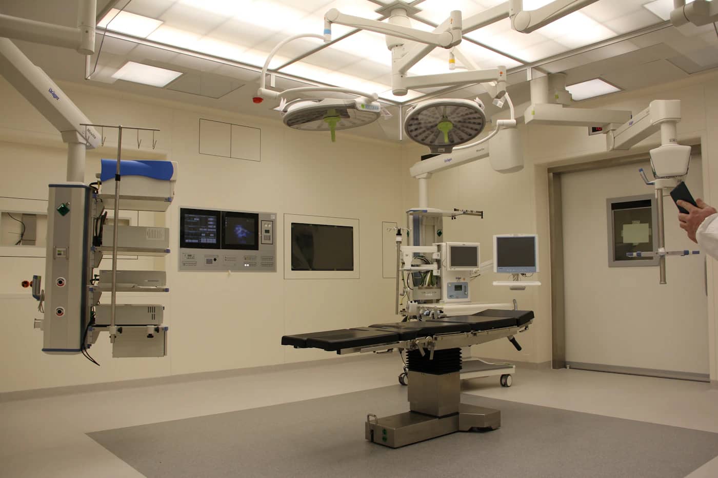 Radiology department with imaging equipment and technician