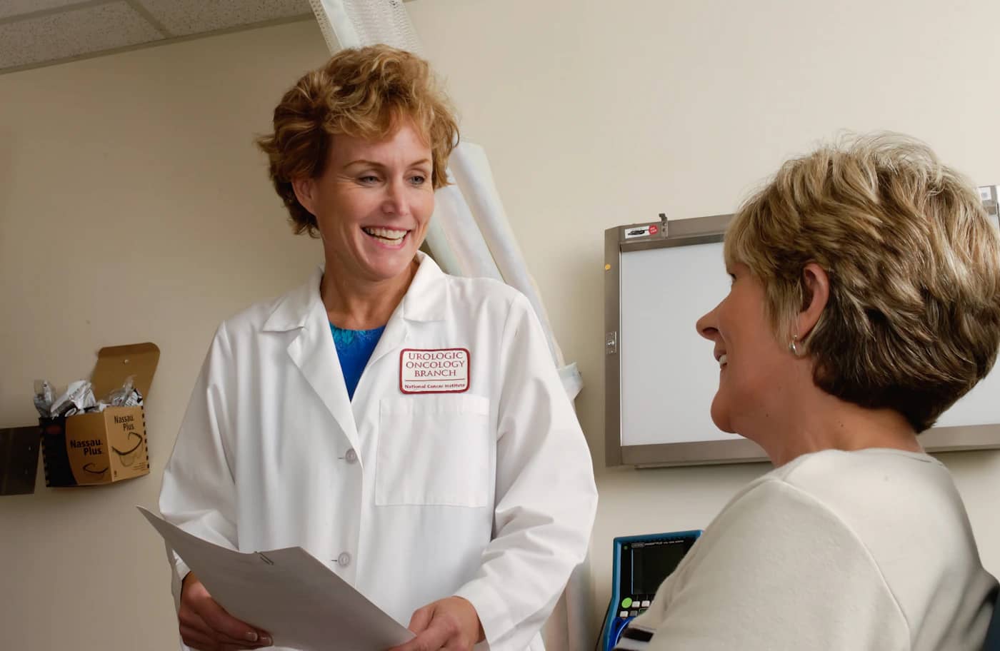 Doctor documenting patient visit using EMR software