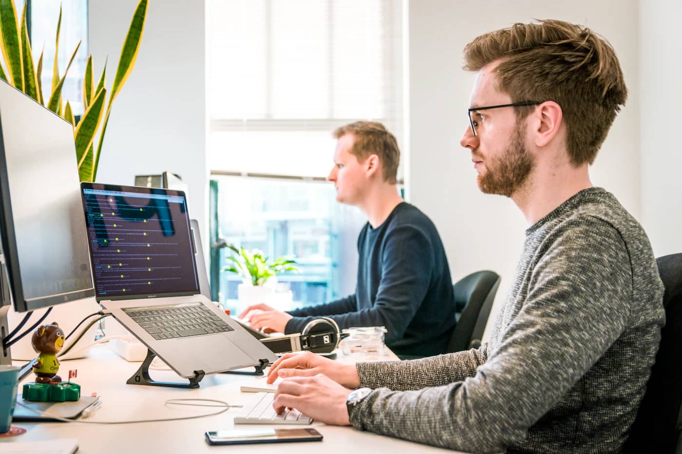 Hospital team using connected healthcare software